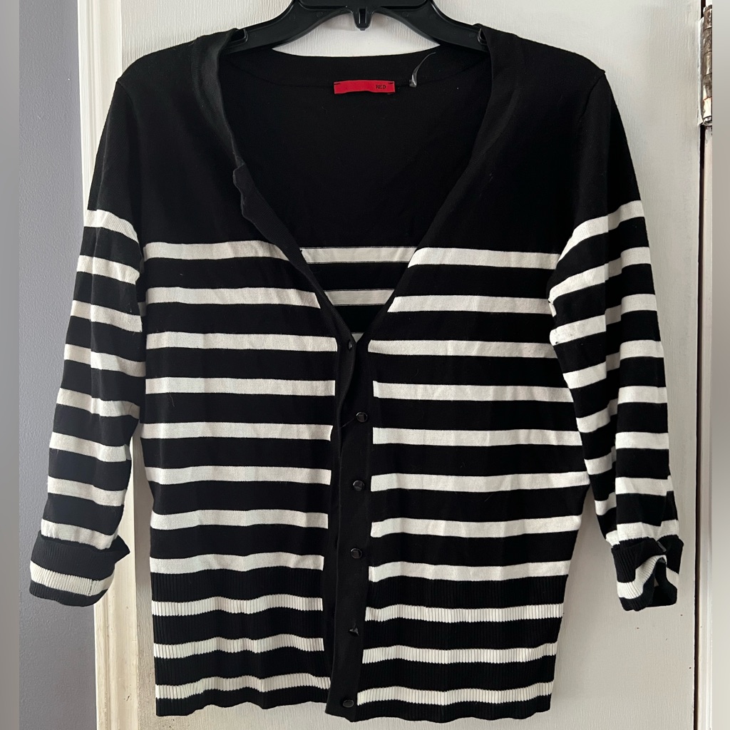 Stripped Button Down Sweater